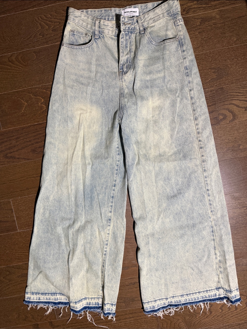 High rise Light Wash Jeans - Straight wide leg
